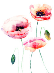 Naklejki  Kolorowy różowy kwiat