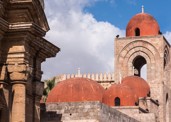 Domes of the San Giovanni degli Eremiti Church, Palermo, Sicily