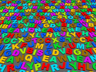 letters of the English alphabet.