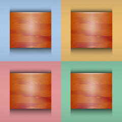 Abstract  backgrounds with a wooden plate.Set
