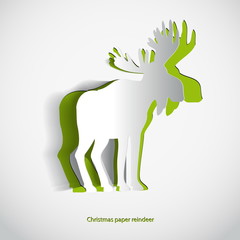 Simple vector paper reindeer- original new year card