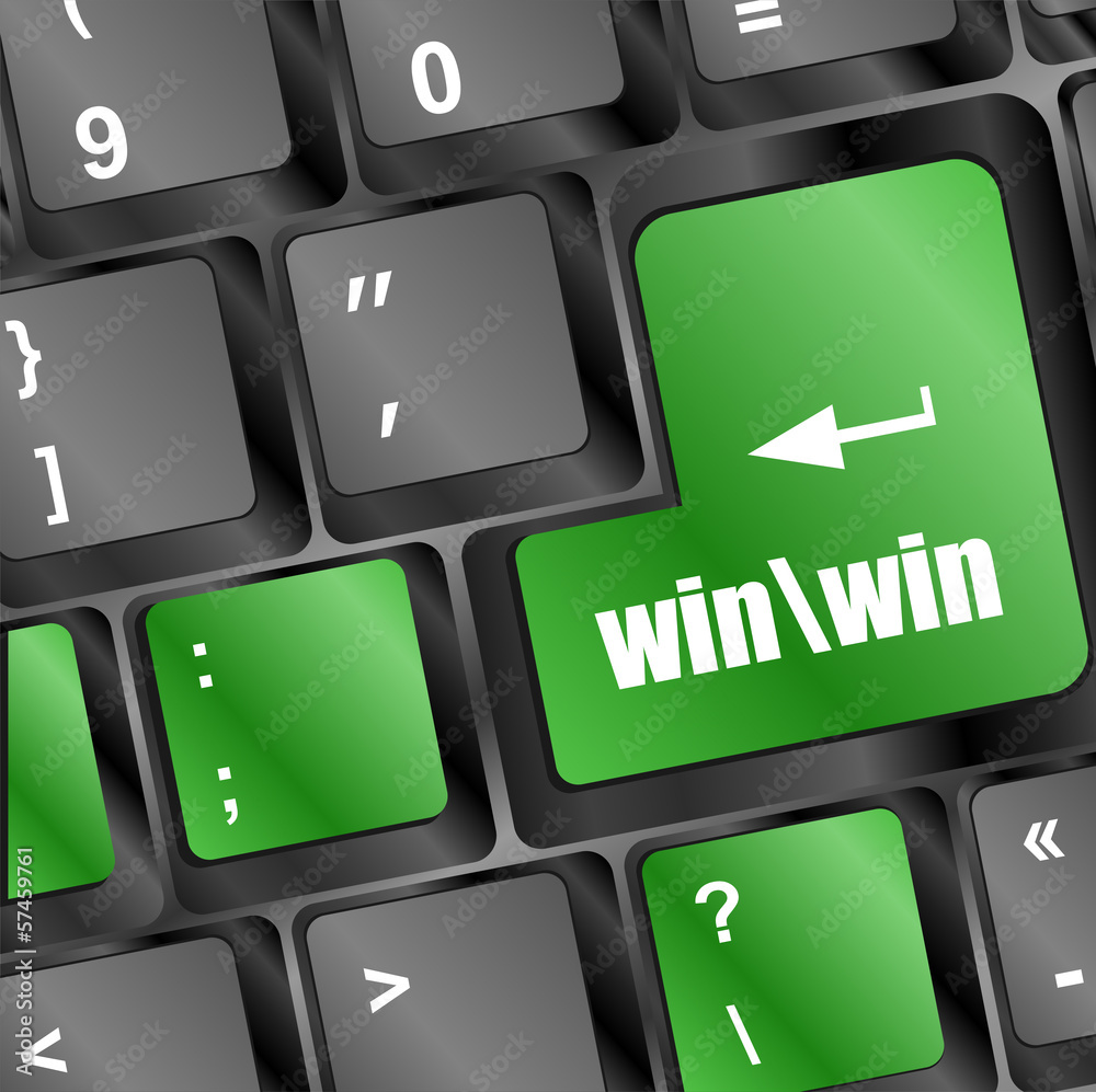 Poster win button on computer keyboard key
