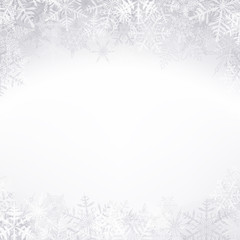 Christmas background with crystallic snowflakes.