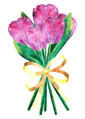 Grunge tulips bouquet