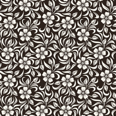 Seamless vintage floral pattern. Vector illustration.
