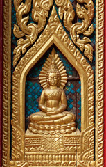 Native Thai style of pattern on window  temple