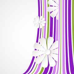 White flower on violet waves.