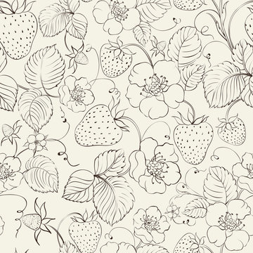 Strawberries seamless pattern.