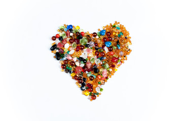 heart made colorful gems