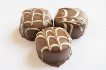 Tasty chocolate bonbon isolated on a white background