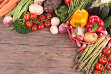 assorted of raw vegetable on wood