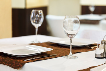 Tables set for meal