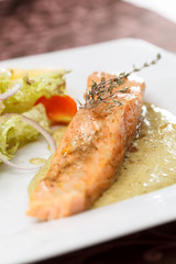 salmon and vegetables