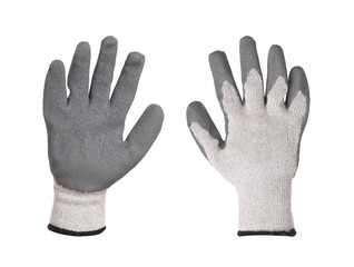 Gray rubber protective gloves