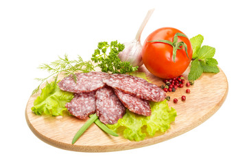 Fresh ripe salami