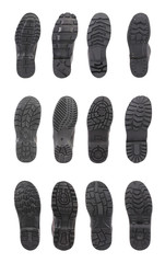 Different black shoe soles