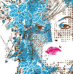 Foto auf Acrylglas Frauengesicht abstrakte Blumenfrau