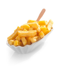 Fried potato wedges or chips