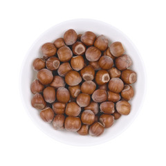 Haselnuts in bowl