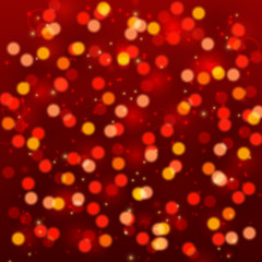 Red bokeh background with lights