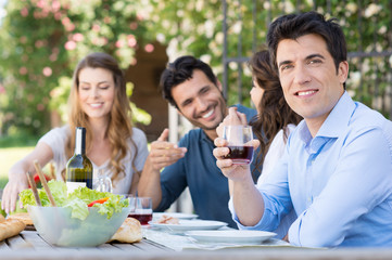 Man Drink Glass Of Wine