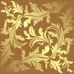 Luxury ornamental golden Background with floral elements