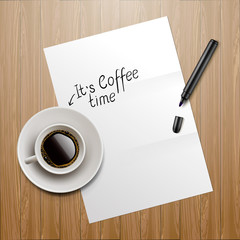 Coffee time, vector Eps10 image.