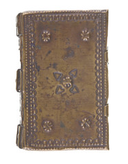 Old book cover isolated on white