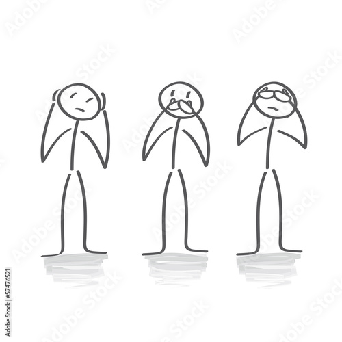 &quot;Nichts hören, sagen, sehen mangelnde Zivilcourage&quot; Stock image and