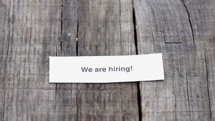 We are hiring