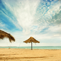 Tiki hut on the beach