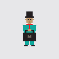 Obraz premium Pixel businessman icon.