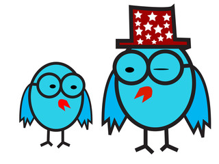 Cute birds in vector