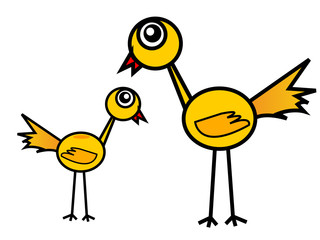 Cute birds in vector