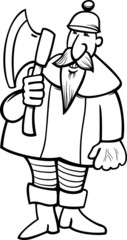 knight with axe cartoon coloring page