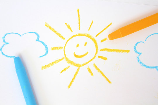 Sun and cloud drawing
