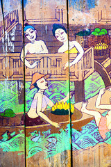 Obraz na płótnie Canvas Traditional Thai style art stories of religion