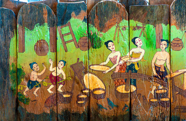 Traditional Thai style art stories of religion