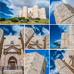 Castel Del Monte collage - obrazy, fototapety, plakaty