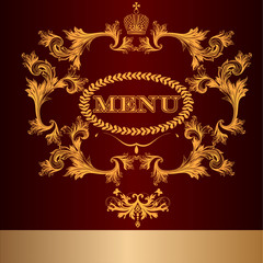Menu design in luxury royal style