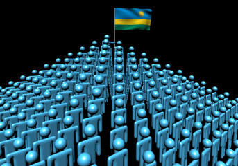 Obraz premium Pyramid of abstract people with Rwanda flag illustration
