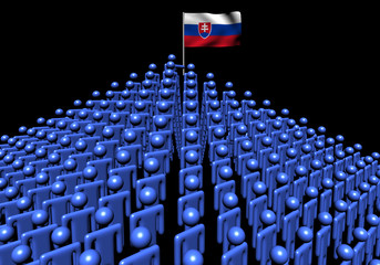 Fototapeta premium Pyramid of abstract people with Slovakia flag illustration