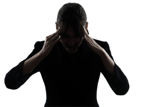 recommend clip art: business woman headache tired silhouette