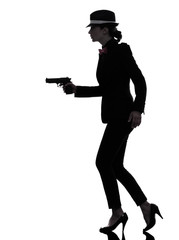 woman gun gangster killer silhouette