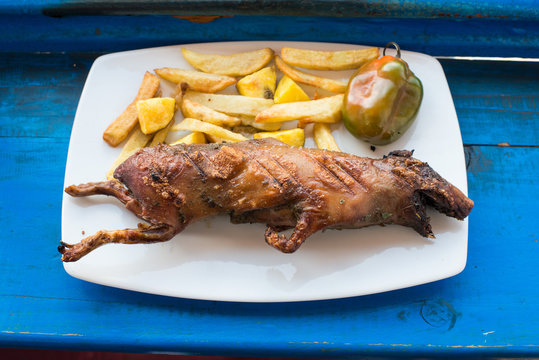 grilled guinea pig dish peruvian Andes  Cuzco Peru