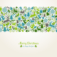 Weihnachtliche Karte aus vielen Symbolen