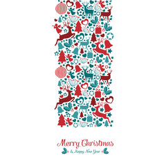 Weihnachtskarte aus weihnachtlichen Symbolen