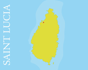 Saint Lucia island Vector Map