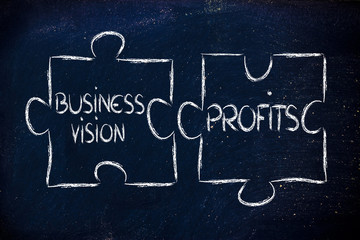 business vision and profits,jigsaw puzzle design