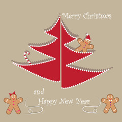 Christmas card with tree